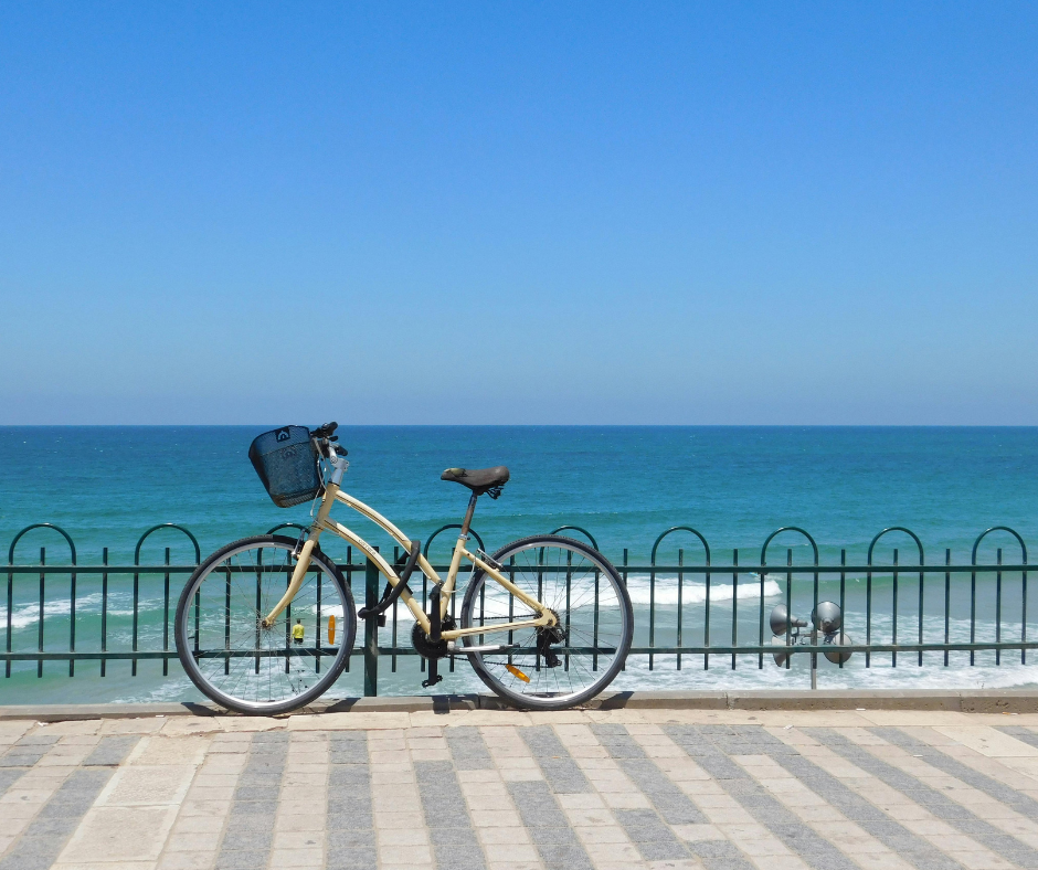 Trasy rowerowe Sarbinowo – najlepsze trasy nad morzem – Ranczo w Dolinie Trasy rowerowe w okolicach Sarbinowa – para na rowerach na ścieżce nadmorskiej wśród sosen